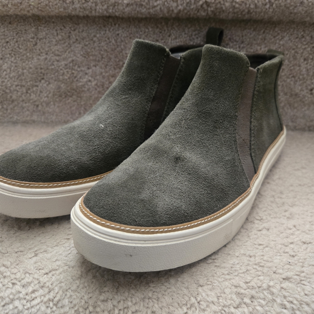 Toms Womens Bryce Olive Suede Slip-On Sneakers